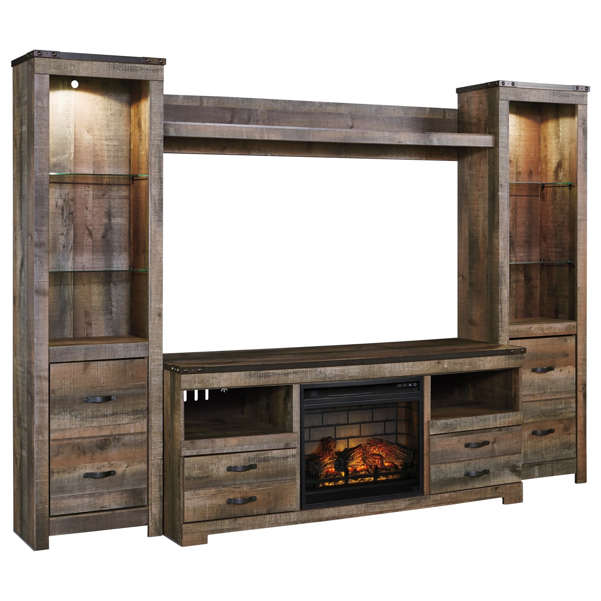 Ashley Furniture Signature Design Trinell W446W8 Rustic Large TV Stand